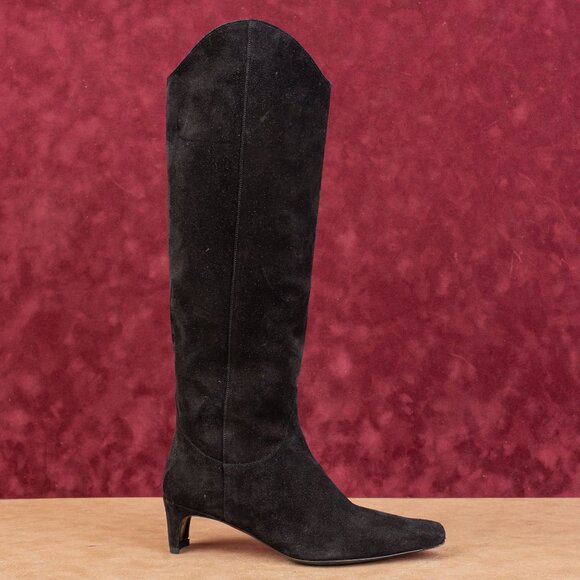 Staud Women Wally Tall Black Suede Leather Dressy Knee Boots size 6 EUR36 - Picture 4 of 10